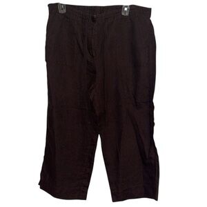 🌹TALBOTS CROPPED 100% LINEN PANTS